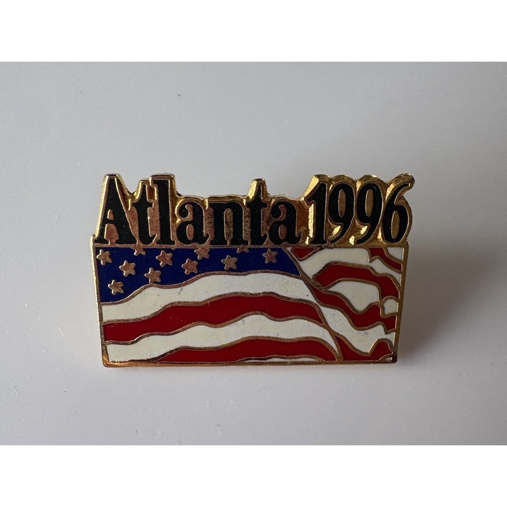1996 Atlanta USA Flag Olympic Lapel Pin Hat Pinback Vintage 412904